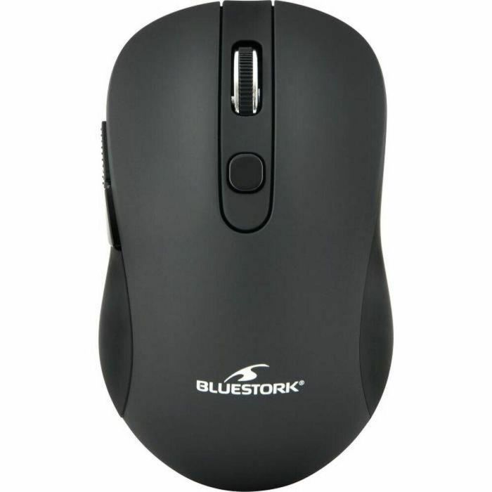 Bluestork Mouse Inalámbrico para Juegos 2.4 Ghz, 6 Botones, Negro, Compatible Mac y Windows