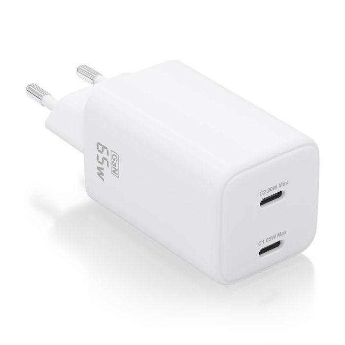 AISENS - CARGADOR GaN 65W, 2xUSB-C PD3.0 QC4.0, BLANCO AISENS - CARGADOR GaN 65W, 2xUSB-C PD3.0 QC4.0, BLANCO