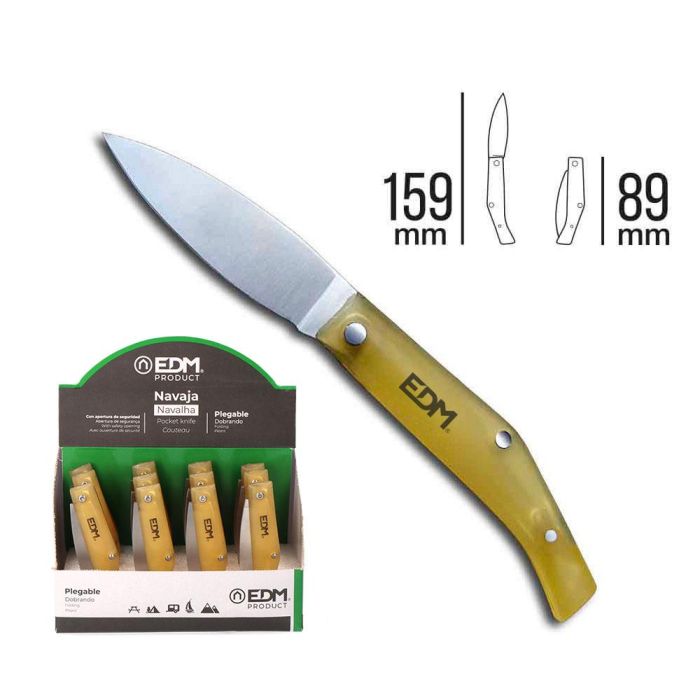 Edm Navaja plegable Puigmal con mango de plástico, acero inoxidable, color marrón, 159 mm 0 Edm Navaja plegable Puigmal con mango de plástico, acero inoxidable, color marrón, 159 mm 0