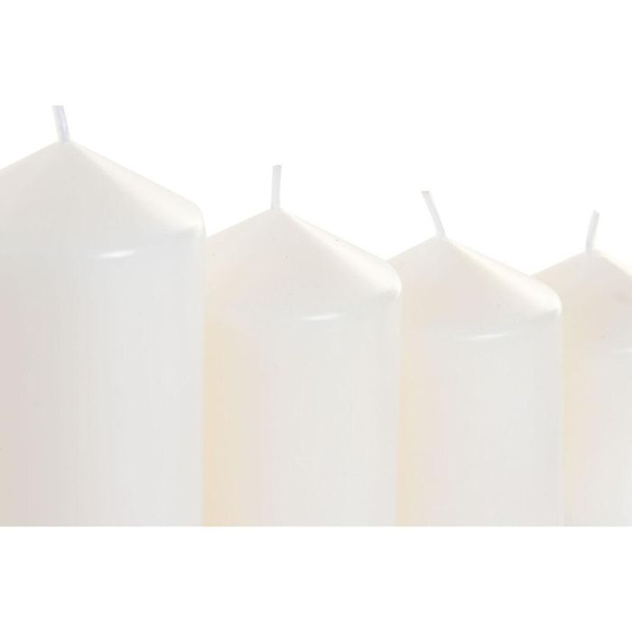 DKD Home Decor Vela Básicos de Cera Blanca 14x16x14 cm, Juego de 4 Velas Decorativas para Hogar con Duración de 35 a 60 Horas 3
