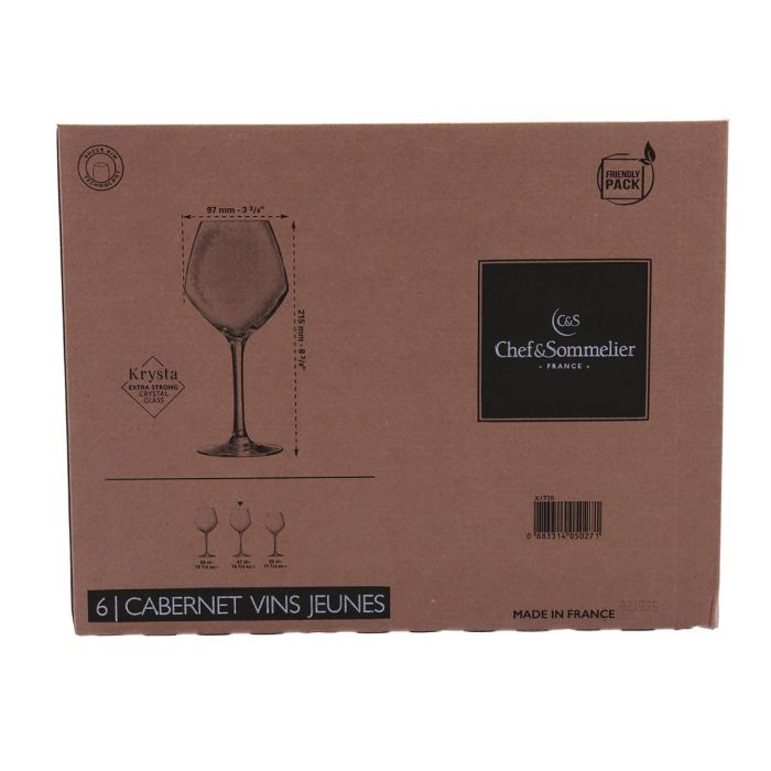 Caja 6 Copas Vino Cristalín Cabernet Vinos Jov Chef & Sommelier 47 cL Caja 6 Copas Vino Cristalín Cabernet Vinos Jov Chef & Sommelier 47 cL