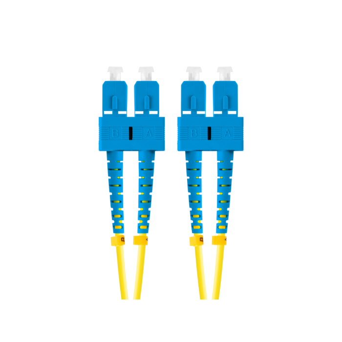 Lanberg FO-SUSU-SD11-0050-YE Cable de Fibra Óptica Monomodo G.657.A1 de 5 Metros, Conectores SC/SC para Redes InfiniBand
