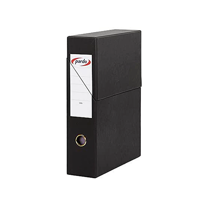 Pardo Archivador con tapa DIN A4 80 mm Negro Carton forrado 335x250x80 mm 1
