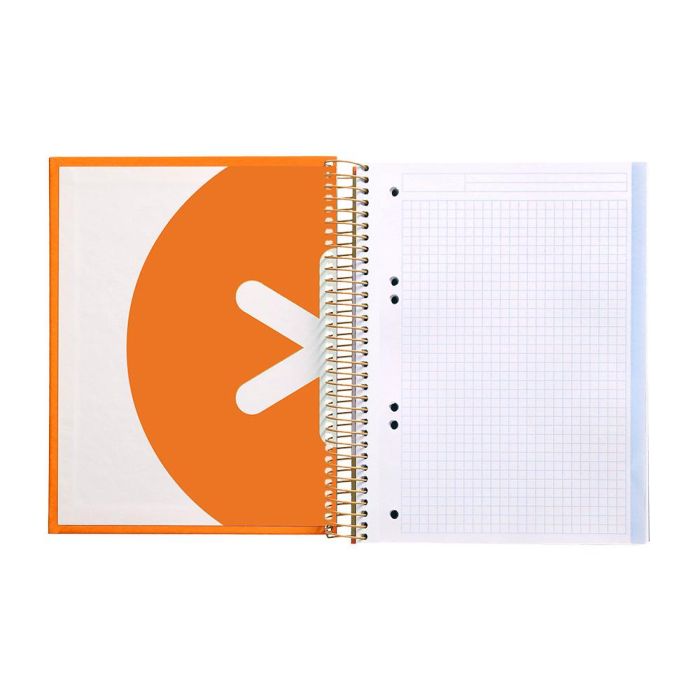 Cuaderno Espiral A5 Micro Antartik Tapa Forrada120H 90 gr Cuadro 5 mm 5 Bandas6 Taladros Color Mostaza 6