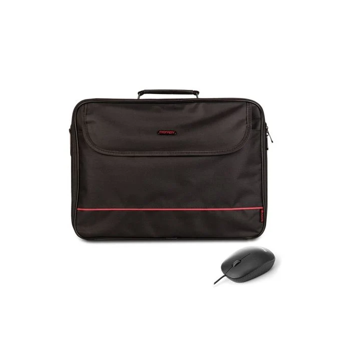 NGS Maletín Portátil Bureau Kit 16'' Negro + Ratón Óptico USB 800 DPI
