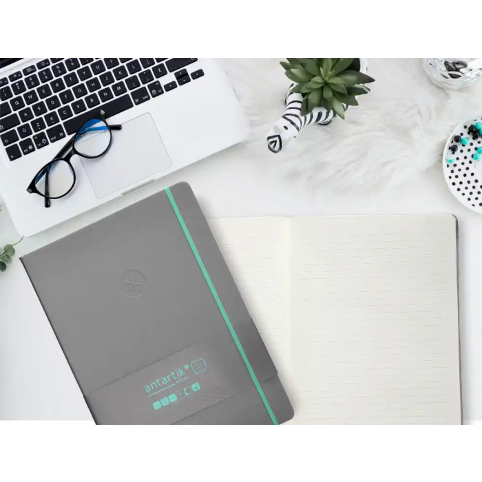 Antartik Cuaderno A4 Tapa Dura Hojas Rayadas Gris y Turquesa 100 Hojas 80gr FSC 9 Antartik Cuaderno A4 Tapa Dura Hojas Rayadas Gris y Turquesa 100 Hojas 80gr FSC 9