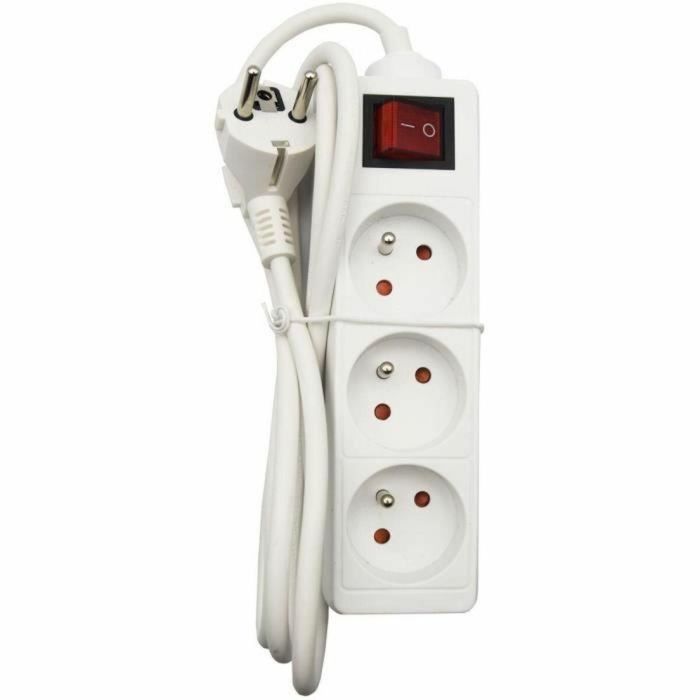 GAO AUC4004282473145 Regleta Eléctrica Doméstica, Base Múltiple de 3 Tomas 2P+T, con Interruptor, Certificación NF