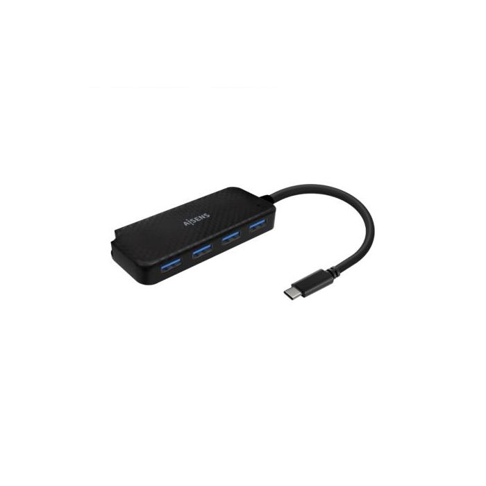 AISENS - HUB USB 3.1 USB-C, USB-C/M-4XTIPO A/H, NEGRO, 15CM
