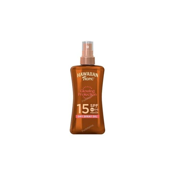 Hawaiian Tropic COCONUT & GUAVA Aceite Seco Protector Solar Corporal SPF 15 Spray 200 ml Resistente al Agua UVA/UVB