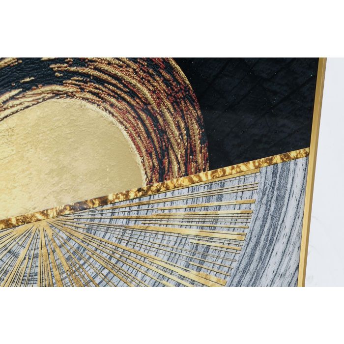 DKD Home Decor Cuadro Moderno Negro Dorado 3.5 x 120 x 80 cm Aluminio MDF Abstracto (2 Unidades) 2