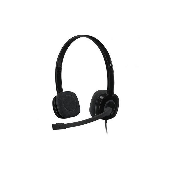 Logitech Auriculares Micrófono C- Cable Jack 3.5 mm H151 Negro