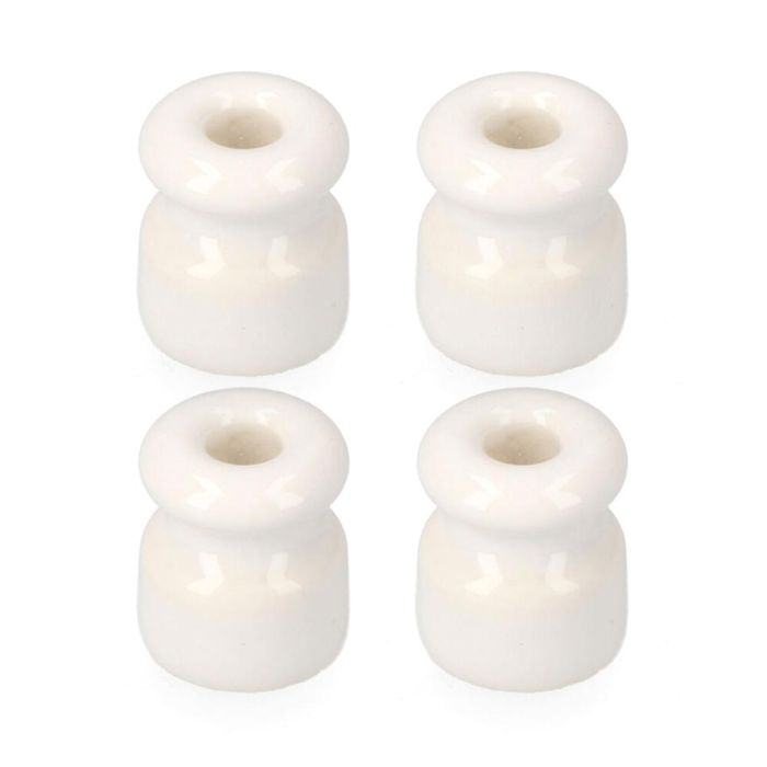 Edm Aislador para cable trenzado blanco porcelana Ø15.5x18mm (4 unid.)
