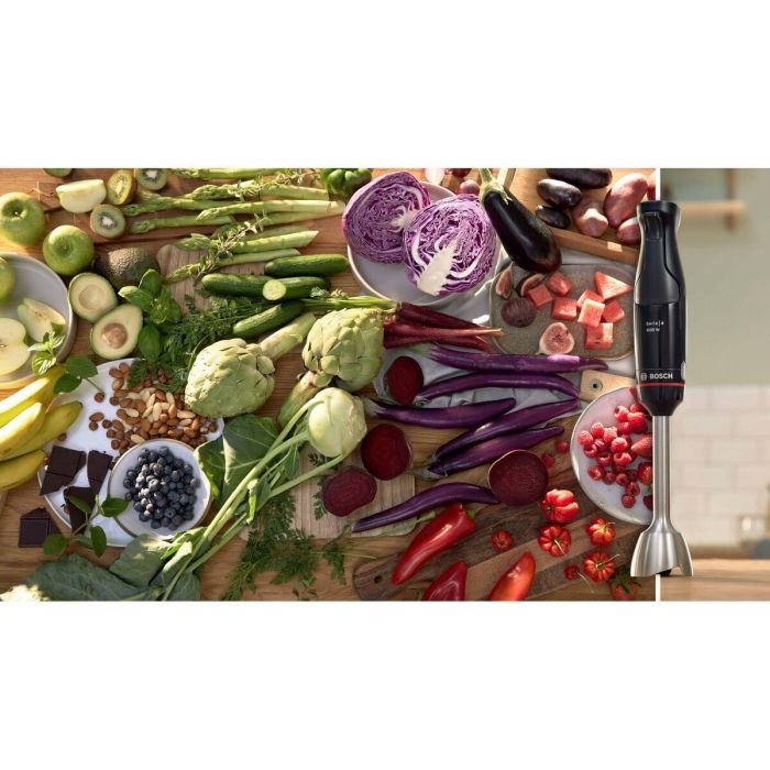 Bosch MSM4B621 Batidora de Mano 1000W con 4 Cuchillas Afiladas, Bol Mezclador, Mini Picadora, Varillas y Engranaje Cerámico