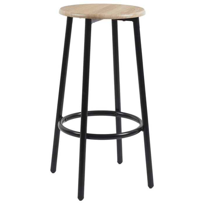 Home Deco Factory Juego De Mesa Con 4 Taburetes Loka, Estilo Industrial, Hierro y MDF, Mesa 100x60 cm h.86 cm, Taburete d.30 cm h.62 cm 4 Home Deco Factory Juego De Mesa Con 4 Taburetes Loka, Estilo Industrial, Hierro y MDF, Mesa 100x60 cm h.86 cm, Taburete d.30 cm h.62 cm 4