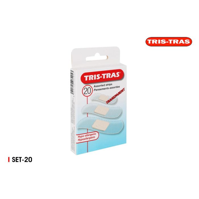 Set de 20 Tiras Adhesivas Surtidas Transparentes Tris-Tras (36 Cajas) Set de 20 Tiras Adhesivas Surtidas Transparentes Tris-Tras (36 Cajas)