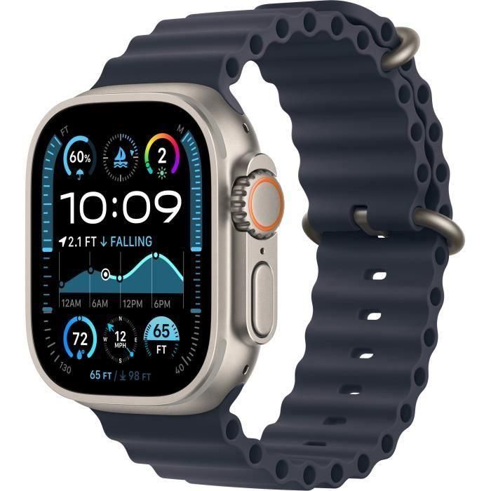 Apple Watch Ultra 2 GPS + Cellular - 49 mm - Caja de titanio natural - Brazalete Ocean Band azul marino Apple Watch Ultra 2 GPS + Cellular - 49 mm - Caja de titanio natural - Brazalete Ocean Band azul marino
