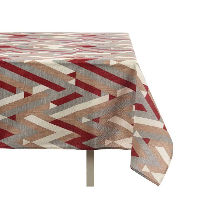 Kinvara Mantel Loneta Antimanchas 140x180 cm Rayas Granate (Set de 10)