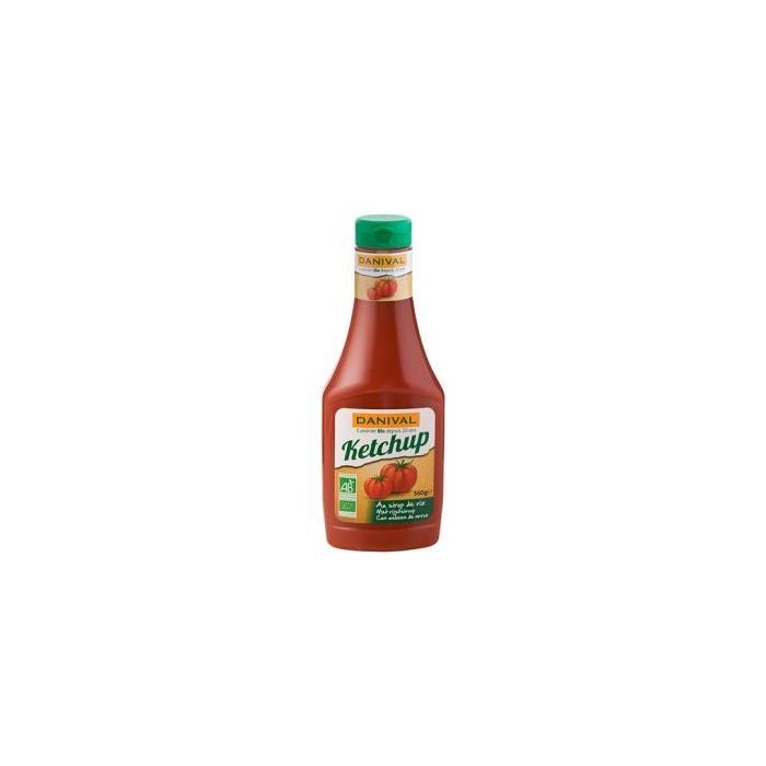 DANIVAL Ketchup orgánico sin azúcares añadidos con sirope de arroz 560g Bio