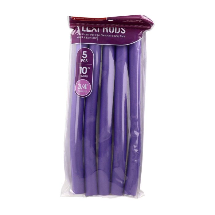 Red Kiss Flexi Rods Rulos Flexibles 10" 3/4" 5 Piezas Pack Purple