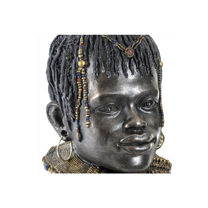 DKD Home Decor Figura Decorativa Colonial Africano Resina Beige Negro 20 x 42 x 26 cm (2 Unidades) Diseño Surtido 1