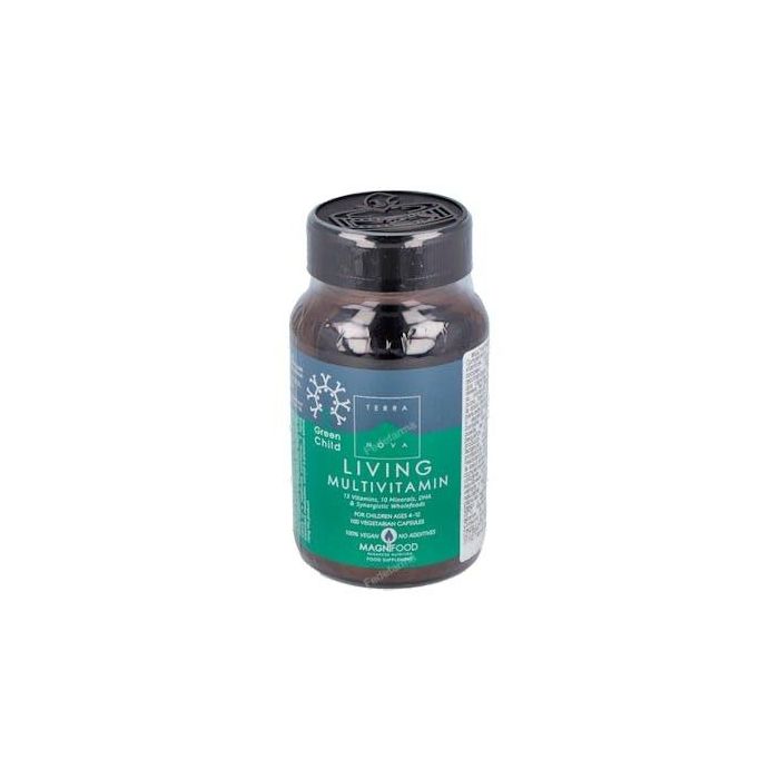 TERRANOVA Multivitamínico Vivo Infantil 100 Cápsulas con DHA y Complejo Magnifood, apto para veganos