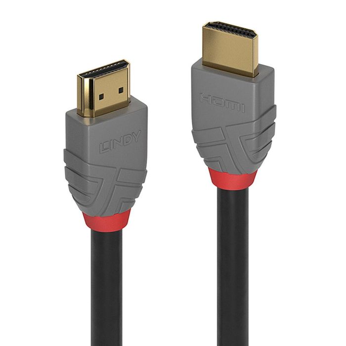Lindy Cable HDMI de Alta Velocidad Anthra Line 2m, 4K UHD 60Hz, 18Gbps, HDMI 2.0, Contactos Oro, Triple Blindado, Audio 32 Canales
