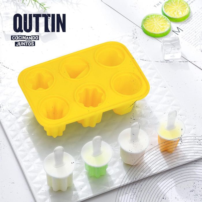 Quttin Molde para 6 Helados de Silicona | Ancho 12 cm x Alto 8.5 cm x Largo 18 cm 1