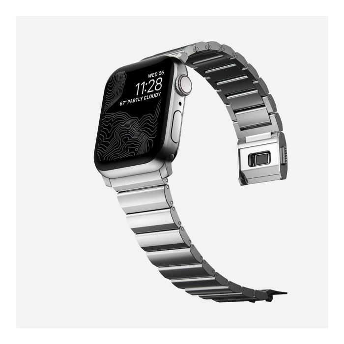 Nomad NM1A4HSXS0 Strap Acero Inoxidable Plata V2 para Apple Watch Series 7, 6, SE y anteriores modelos - 42/44/45/49mm 9 Nomad NM1A4HSXS0 Strap Acero Inoxidable Plata V2 para Apple Watch Series 7, 6, SE y anteriores modelos - 42/44/45/49mm 9