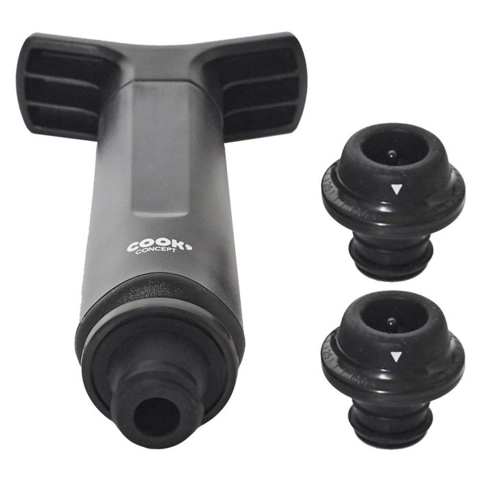 Cook Concept Bomba Vacío Botella con 2 Tapones para Vino 5 Cook Concept Bomba Vacío Botella con 2 Tapones para Vino 5