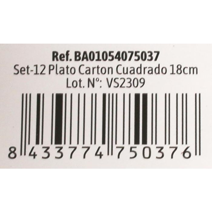 Set de 12 platos de cartón cuadrados con logo de soja 18 cm Algon (36 Cajas) 5 Set de 12 platos de cartón cuadrados con logo de soja 18 cm Algon (36 Cajas) 5