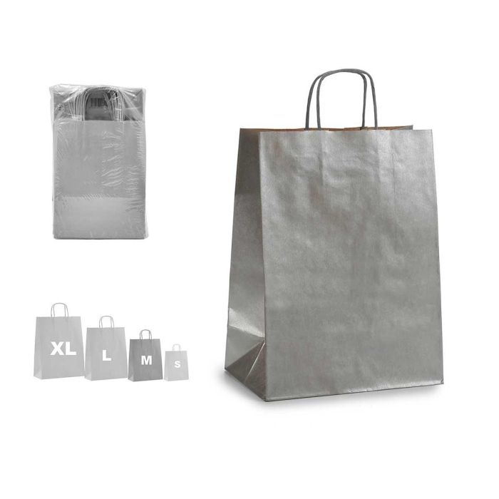 Bolsa Papel Plata Kraft Pequeña 24x40 cm - Pincello (150 Unidades) Bolsa Papel Plata Kraft Pequeña 24x40 cm - Pincello (150 Unidades)