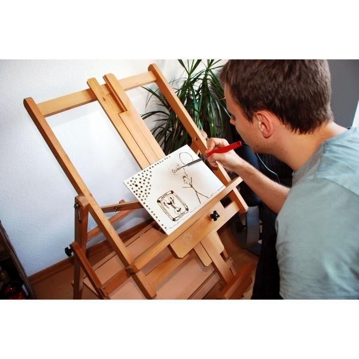 Rothenberger Juego de Pirograbado Completo para Madera, Cuero y Corcho, con Puntas, Sellos y Plantillas para Hobbies Creativos, Almacenado en Caja. 1