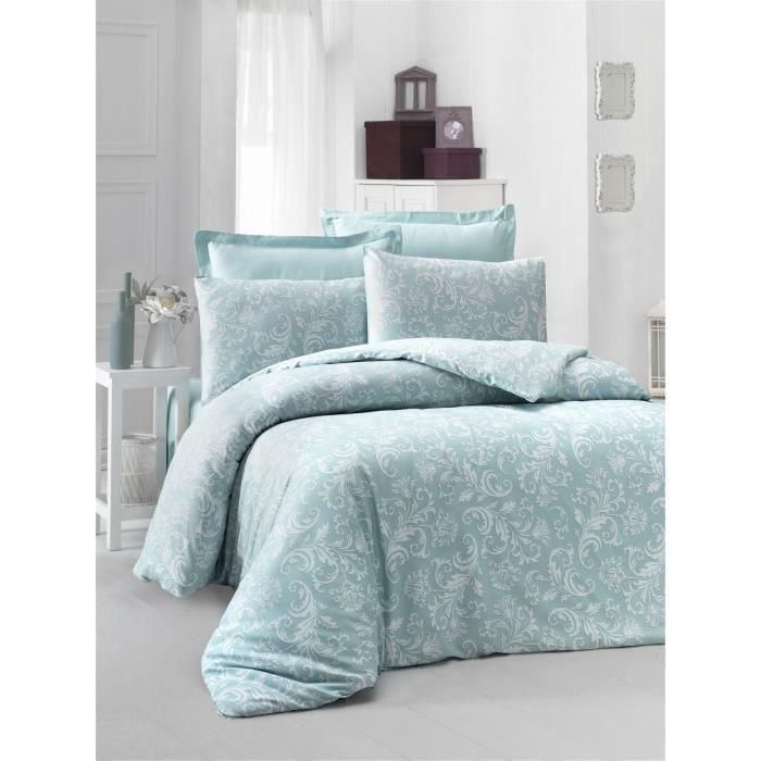 Juego de cama - 1 funda nórdica 220x240 cm + 2 fundas de almohada 60x60 cm - 100% algodón satén - Blanco 0 Juego de cama - 1 funda nórdica 220x240 cm + 2 fundas de almohada 60x60 cm - 100% algodón satén - Blanco 0
