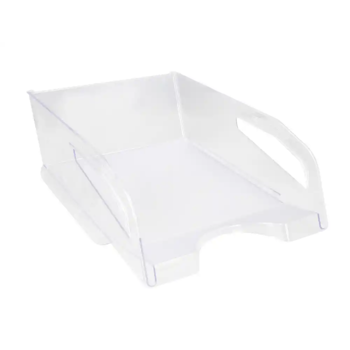 Q-connect Bandeja sobremesa plástico gran capacidad con asa transparente 386x270x115mm 4