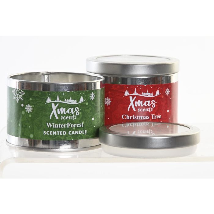 DKD Home Decor Vela de Navidad Tradicional de Cera y Cristal, 130 gr, Rojo y Verde, 8x6x8 cm (Pack de 2 Unidades) 1 DKD Home Decor Vela de Navidad Tradicional de Cera y Cristal, 130 gr, Rojo y Verde, 8x6x8 cm (Pack de 2 Unidades) 1