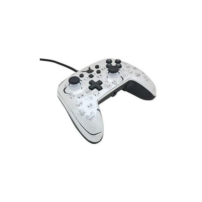 Power A Mando con Cable 1522785-01 para Nintendo Switch, Pikachu Negro/Plata, con Cable de 3m y Botones Asignables 3