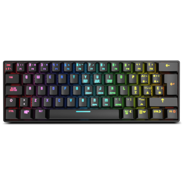 Krom Kluster Teclado Mecánico Gaming 60% Inalámbrico USB Bluetooth 5.0 RGB Anti-Ghosting 62 Teclas Negro Krom Kluster Teclado Mecánico Gaming 60% Inalámbrico USB Bluetooth 5.0 RGB Anti-Ghosting 62 Teclas Negro