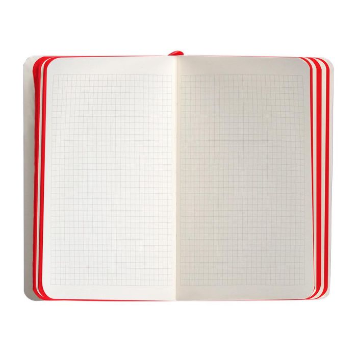 Cuaderno Con Gomilla Antartik Notes Tapa Blanda A6 Cuadricula Negro Y Rojo 100 Hojas 80 gr Fsc 7