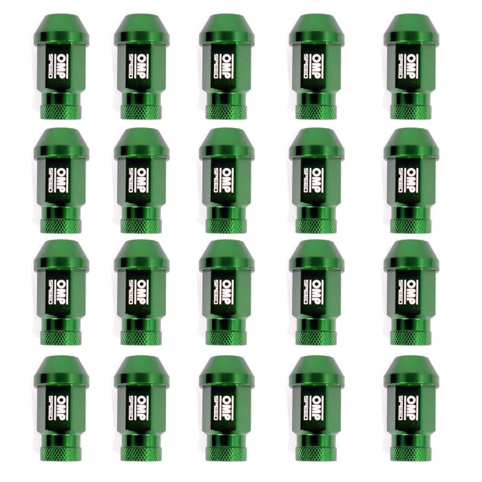 Omp Speed Juego De 20 Tuercas De Aluminio M14x1.5 Llave De 19 Largo 40 mm Color Verde De Aluminio 7075 OMPS09931408 2 Omp Speed Juego De 20 Tuercas De Aluminio M14x1.5 Llave De 19 Largo 40 mm Color Verde De Aluminio 7075 OMPS09931408 2