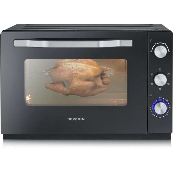 Severin a 2073 Horno XXL 60 L con Calor Giratorio, 2200 W, Piedra de Pizza y Temporizador 120 Minutos, Negro/Acero Inoxidable 2 Severin a 2073 Horno XXL 60 L con Calor Giratorio, 2200 W, Piedra de Pizza y Temporizador 120 Minutos, Negro/Acero Inoxidable 2
