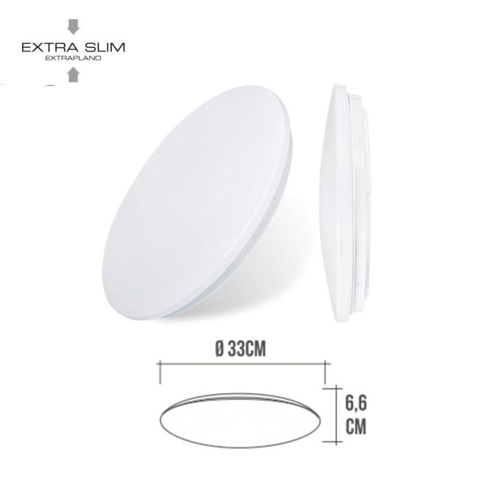 Edm Aplique Led Circular Superficie 18W 4000K 1820Lm Ø32,5x6,2Cm 1
