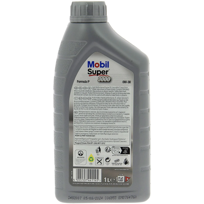 Mobil S3000 Formula-P Aceite de Motor Sintético 0W30 - 1 L 1