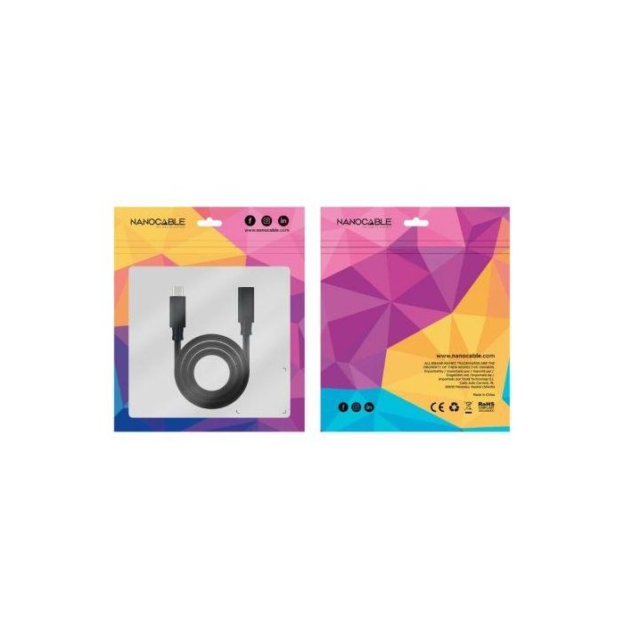Nanocable 10.01.4500 Cable Alargador USB-C 3.2 Gen2x2 Macho-Hembra 20Gbps 100W 4K 50cm Negro 3 Nanocable 10.01.4500 Cable Alargador USB-C 3.2 Gen2x2 Macho-Hembra 20Gbps 100W 4K 50cm Negro 3