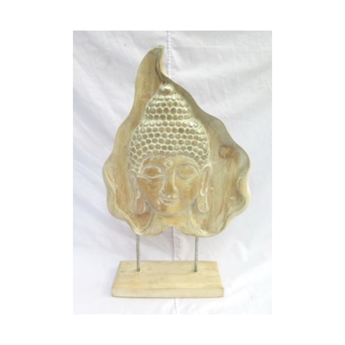 DKD Home Decor Decoración Balinesa Buda Natural de Albasia y Hierro 63 cm Alto