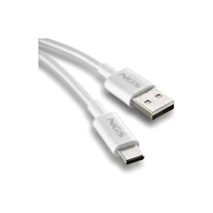 NGS ZYRO-AC Cable USB-A a USB-C 1m Blanco, Datos 480Mbps, Carga Hasta 15W