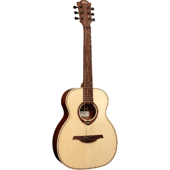 LAG Guitarra Acústica Lâg Travel Spruce Natural Folk Tapa Abeto Engelmann Macizo Fondo Y Aros Caoba Brillante 6 Cuerdas 2