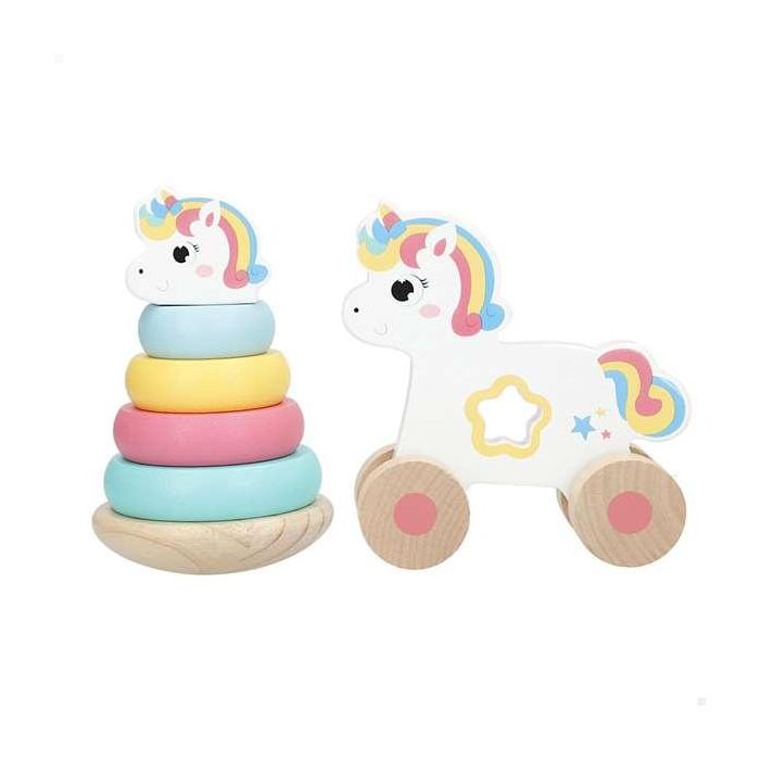 Color Baby Arrastre Madera Animales con Torre Apilables 21.5x95x15 cm 3