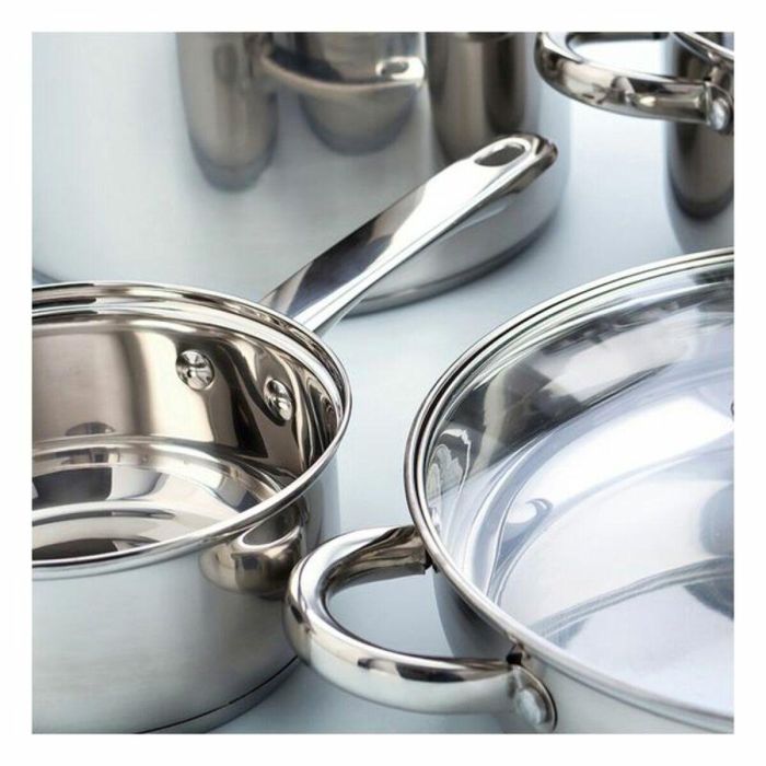 Olla con Tapa de Cristal Quid Metal Acero 2 Olla con Tapa de Cristal Quid Metal Acero 2