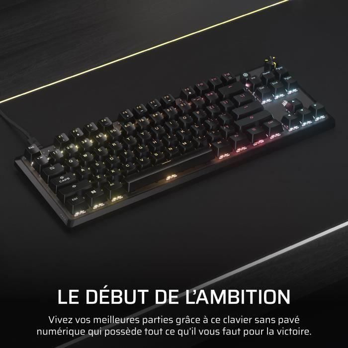 Teclado para juegos - CORSAIR - K70 Core TKL - RGB - Conmutadores MLX Red v2 - Con cable 1 Teclado para juegos - CORSAIR - K70 Core TKL - RGB - Conmutadores MLX Red v2 - Con cable 1