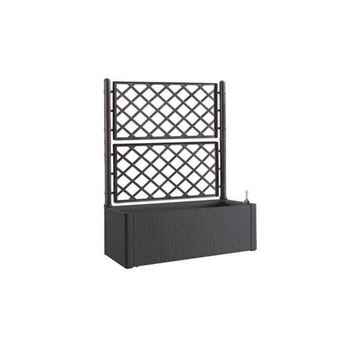 STEFANPLAST Caja de flores rectangular Deluxe Natural con enrejado - 100 x 43 x H 142 cm - 90 + 6.5 L en el almacenamiento - Antracita 1 STEFANPLAST Caja de flores rectangular Deluxe Natural con enrejado - 100 x 43 x H 142 cm - 90 + 6.5 L en el almacenamiento - Antracita 1